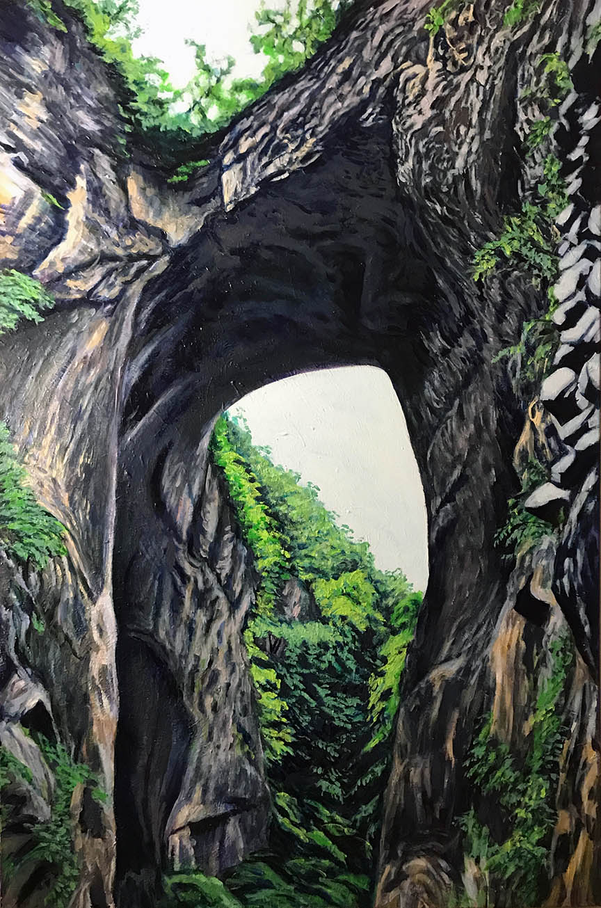 Natural Bridge Full View Approach from Gate Looking through it